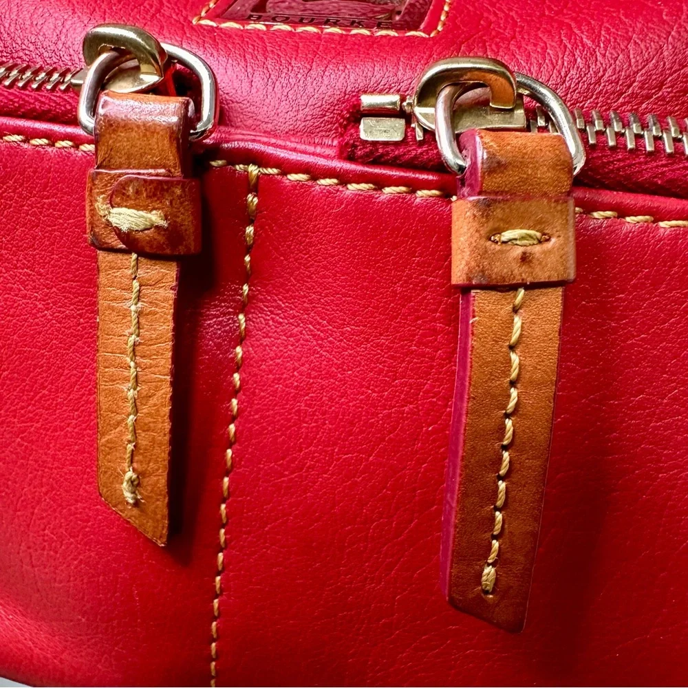 Dooney & Bourke Medium Shoulder Bag Mulberry Red Leather - Picture 7 of 17